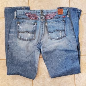 Lucky legend zoe peace wings embroidery jeans